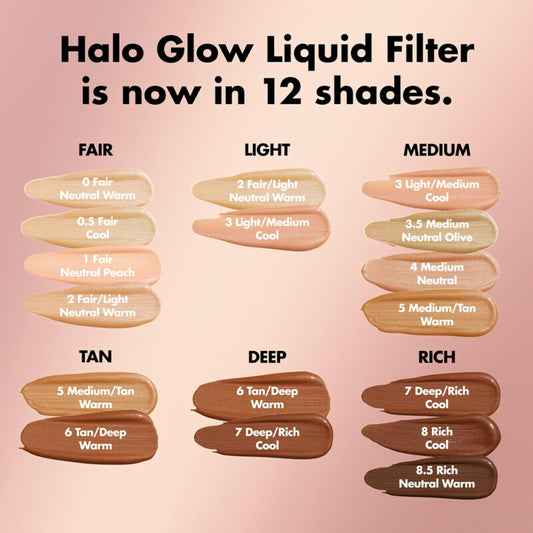 e.l.f. Halo Glow Liquid Filter, Complexion Booster For A Glowing, Soft-Focus Look, Infused With Hyaluronic Acid, Vegan & Cruelty-Free, 5 Medium - Tan