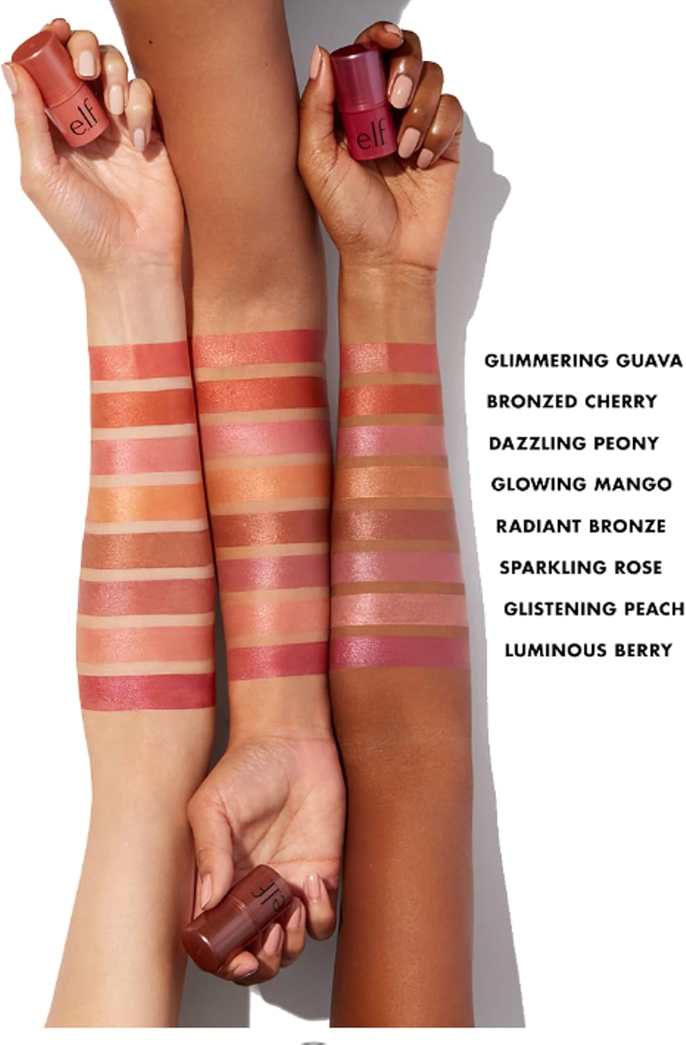 e.l.f. Monochromatic Multi Stick, Luxuriously Creamy & Blendable Colour, For Eyes, Lips & Cheeks, Glistening Peach, 0.155 Oz (4.4g)